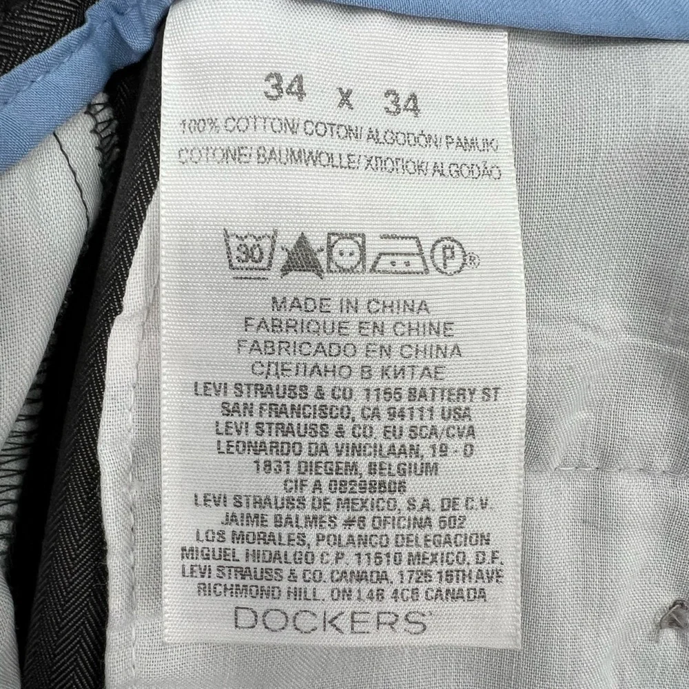 DOCKERS SIGNATURE KHAKI STRAIGHT FIT D/2 GREY PANTS‎ NWOT
